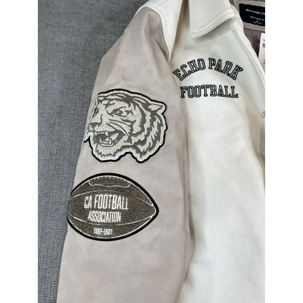 *NWT* Abercrombie & Fitch Echo Park Football Varsity Bomber Letterman Jacket (S) - Picture 4 of 16